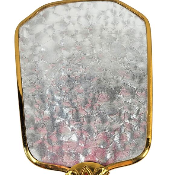 Vintage Gold-Tone Handheld Vanity Mirror Brush Set - Mirror Missing From Frame - Picture 8 of 16